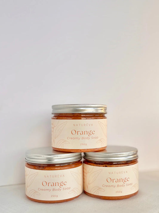 صابونية البرتقال الكريمية المنعشة  لتنظيف وترطيب البشرة بعمق